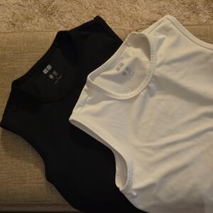 Uniqlo Black and White Tank Tops